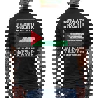 Con La Bandera De Palestina Libre I Love Palestine Gaza Camiseta Hombre Estampado Espalda - Regaloses