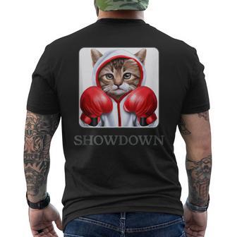 Confrontación El Lindo Gato Boxeador Perfecto Para Los In Mangas Camiseta Hombre Estampado Espalda - Regaloses