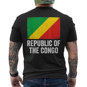 Congolese Flag Republic Of The Congo Men's Back Print T-Shirt | Mazezy