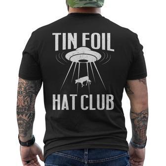 Conspiracy Theory Tin Foil Hat Club Men's T-shirt Back Print - Thegiftio