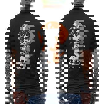 Cool Beagle Dog Soccer Player Cartoon Tank Top Men's Back Print T-Shirt | Mazezy