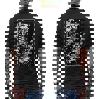 Cool Dachshund With Guitar Rocker Dog Punk Grunge Aesthetic Men's Back Print T-Shirt | Mazezy