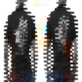 Cool Draft Santa Claus Costume For Architect And Christmas Men's Back Print T-Shirt | Mazezy