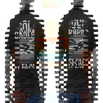 Cool Grandpas Fly Planes Airplane Pilot Men's Back Print T-Shirt | Mazezy