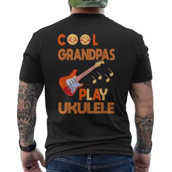 Cool Grandpas Play Ukulele Music Lover Player Men's T-shirt Back Print - Thegiftio UK