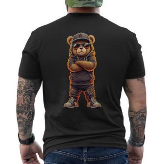 Cool Hip-Hop Teddy Rap Bear Streetwear Summer Men's T-shirt Back Print | Mazezy