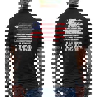 Cool Liberia Liberian Flag Pride Men's Back Print T-Shirt | Mazezy