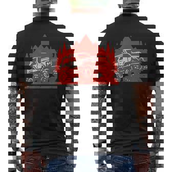 Cool Offroad Truck Climbing Mountain 4x4 Off Roading Wheelin Men's Back Print T-Shirt | Mazezy