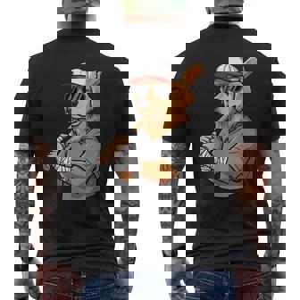 Cool Sports Dog Baseball Theme Playful Puppy Vibes Men's Back Print T-Shirt | Mazezy