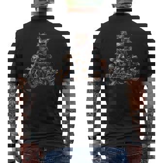 Cool Steampunk Pitbull Biker Vintage Motorcycle Dog Lover Tank Top Men's Back Print T-Shirt | Mazezy