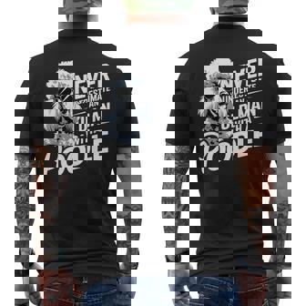 Cool Never Underestimate An Old Man With A Poodle Men's T-shirt Back Print - Monsterry