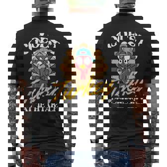 Coolest Turkey At The Table Thanksgiving Day Fall Holiday Tank Top Men's Back Print T-Shirt | Mazezy