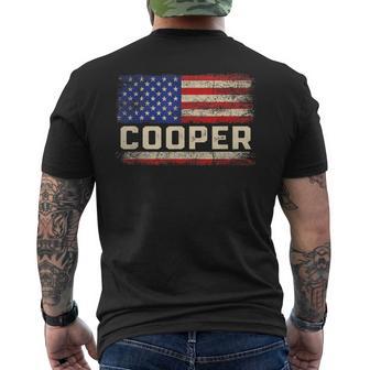 Cooper Last Name Cooper Name American Flag Men's T-shirt Back Print | Mazezy