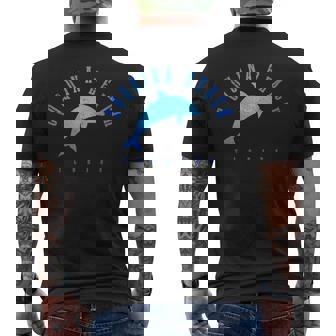 Coquina Beach Florida FL Vintage Dolphin Vacation Men's Back Print T-Shirt | Mazezy