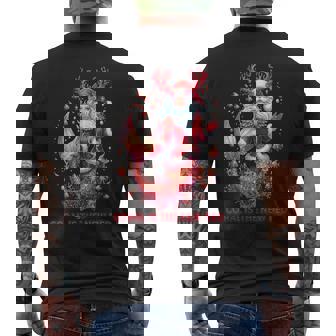 Coral The New Red Mermaid Santa Ocean Christmas Holiday Fun Men's Back Print T-Shirt | Mazezy