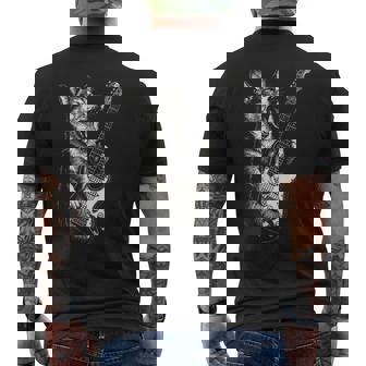 Corgi Guitar Men's T-shirt Back Print | Seseable FR