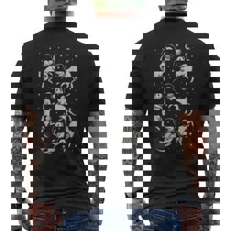 Cosmic Ferret Astronaut Vintage Space Astronomy Art Men's Back Print T-Shirt | Mazezy