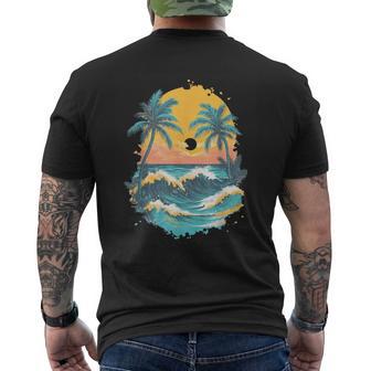 Coucher Deoleilintage Plage Tropicale T-shirt imprimé au dos - Cadeauxyz