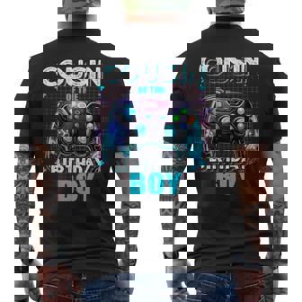 Cousin Of The Birthday Boy Matching Video Gamer Party Men's T-shirt Back Print - Thegiftio