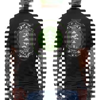 Cove Lake State Park Tennessee TN Forest Badge Men's Back Print T-Shirt | Mazezy