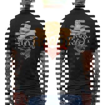 Cowboy Howdy Rope Hat Bandana Western Rodeo Tank Top Men's Back Print T-Shirt | Mazezy