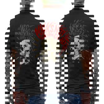 Crâne Punk Avec Cheveux Rouges Mohawktyle Rock Grunge T-shirt imprimé au dos - Cadeauxyz
