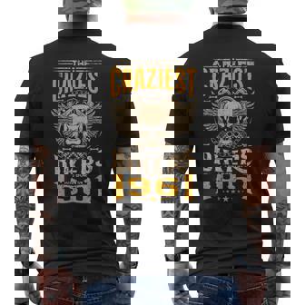 The Craziest Bikers Are Born 1961 Motorcycle 62Th Birthday メンズTシャツ バックプリント - Kawaiitshirt