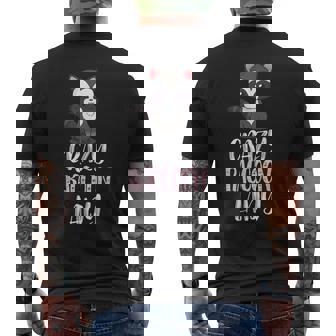 Crazy Raccoon Lady Raccoon Lovers メンズTシャツ バックプリント - Kawaiitshirt