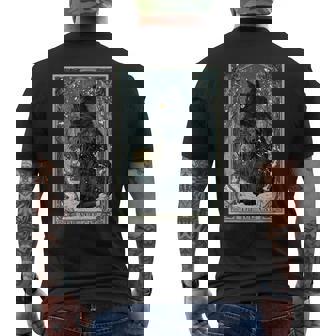 Creepmas Vintage The Yule Cat Tarot Card Dark Christmas Men's Back Print T-Shirt | Mazezy