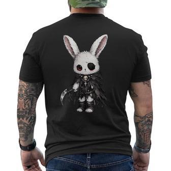 Creepy Cute Kawaii Bunny Horror Aesthetic Goth Rabbit Men's T-shirt Back Print - Monsterry