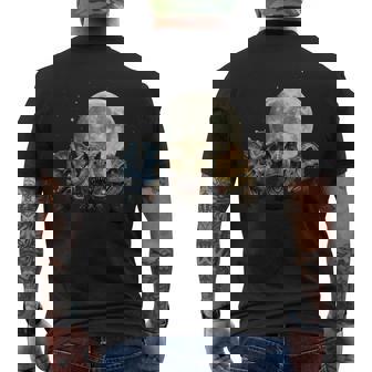 Cretaceous Moon Raptors T Rex Triceratops Trio Men's Back Print T-Shirt | Mazezy