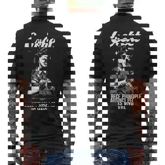 Crochet Because Punching People Is Wrong Men's T-shirt Back Print | Seseable FR