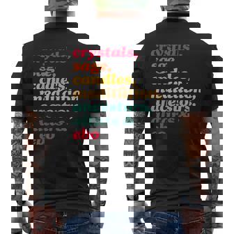 Crystals Sage Candles Meditation Ancestors Altars & Ebo Men's Back Print T-Shirt | Mazezy