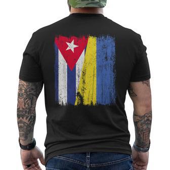 Cuba Ucrania Media Bandera Herencia Cubana Ucraniana Camiseta Hombre Estampado Espalda - Regaloses