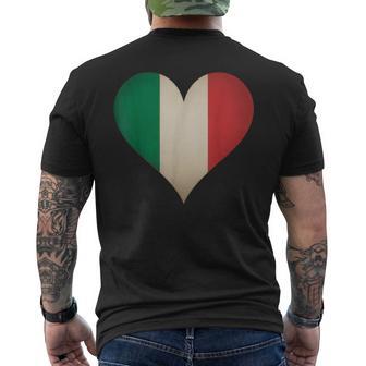 Cuore Con Bandiera Italiana Tricolore Per Uomo Donna T-shirt da uomo con stampa posteriore - Novitaregali
