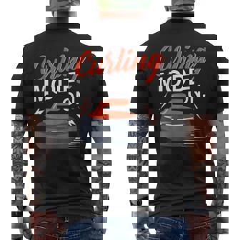 Curling Mode On Curler Stone And Winter Sports Team Men's Back Print T-Shirt | Mazezy