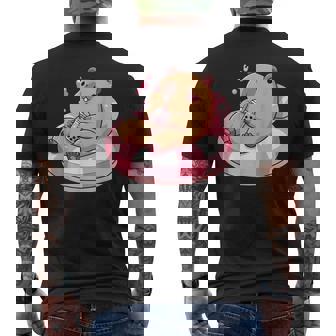 Cute Capybara Bubble Tea Boba Tea Men's Back Print T-Shirt | Mazezy