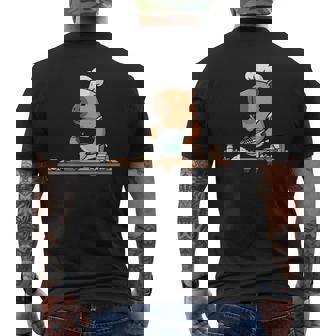 Cute Chef Capybara Baking Animal Cooking Men's Back Print T-Shirt | Mazezy