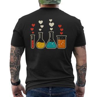 Cute Chemistry Hearts Science Valentines Nerd Men's Back Print T-Shirt | Mazezy