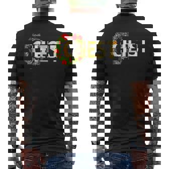 Cute Christmas Chest NICU RN ER Santa Reindeer Nurse Hat Elf Men's Back Print T-Shirt | Mazezy