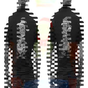 Cute Christmas Velociraptor Santa Raptor Dinosaur Tank Top Men's Back Print T-Shirt | Mazezy