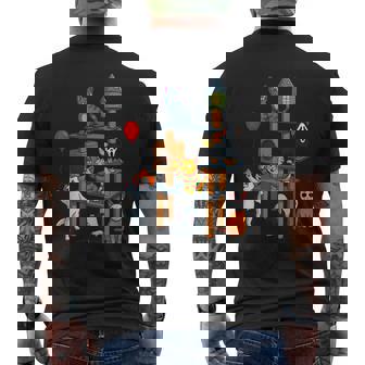 Cute Creepy Cat Horror Movie For Halloween Men's T-shirt Back Print - Monsterry