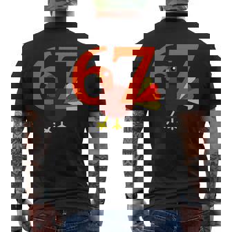 Cute Dancing Turkey 67 Meme Thanksgiving Humor Men's Back Print T-Shirt | Mazezy