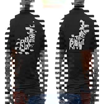 Cute French Bulldog Frenchie Illustration Art Dog Lovers Men's Back Print T-Shirt | Mazezy