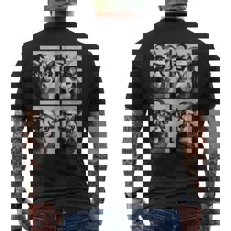 Cute Goats With Snow Goggles Farm Animals Winter Men's Back Print T-Shirt - Monsterry