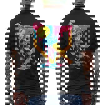 Cute Ice Cream Softball Home Plate Drip Game Day Softball Men's T-shirt Back Print - Seseable