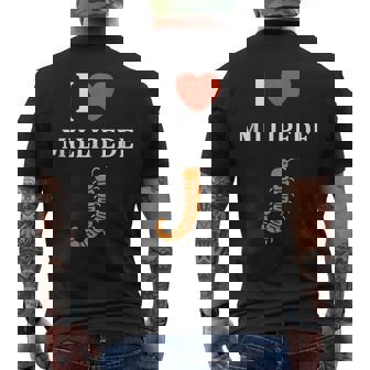 Cute Insect Centipede Minimalist Simple i Love Millipede Tank Top Men's Back Print T-Shirt | Mazezy