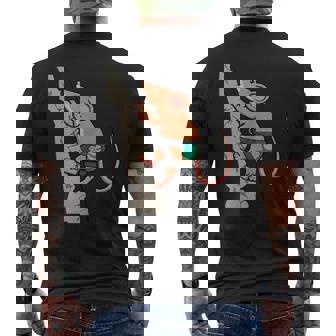 Cute Mouse Rock Climber Illustration Fun Climbing Animal Tank Top Men's Back Print T-Shirt | Mazezy