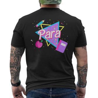 Cute Paraprofessional 80'S 90'S Style Retro Old School Men's T-shirt Back Print - Thegiftio UK