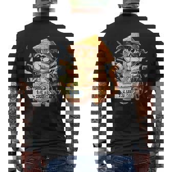Cute Ramen Cat Japanese Noodle Men's T-shirt Back Print - Thegiftio